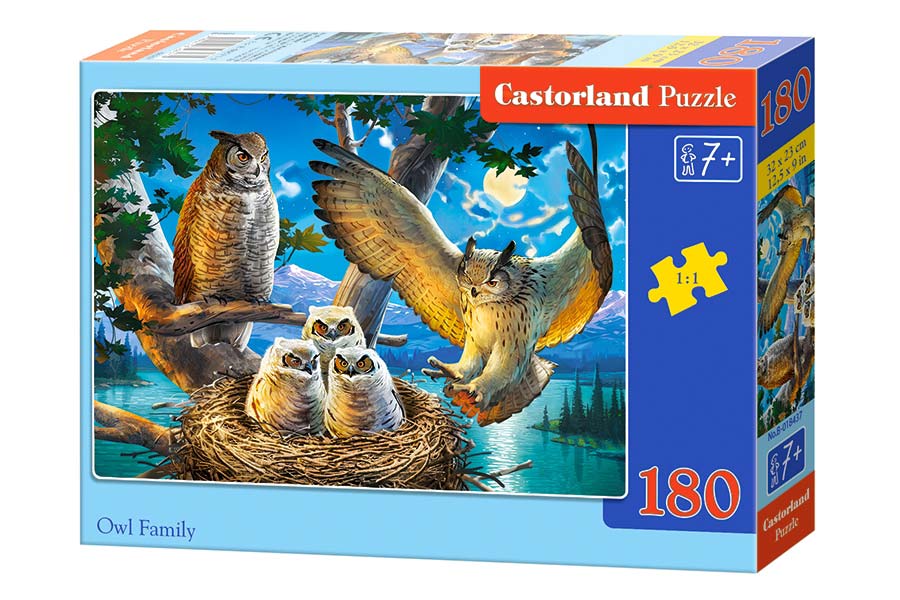 Castorland Puslespil – Familien Ugle 180 Brikker