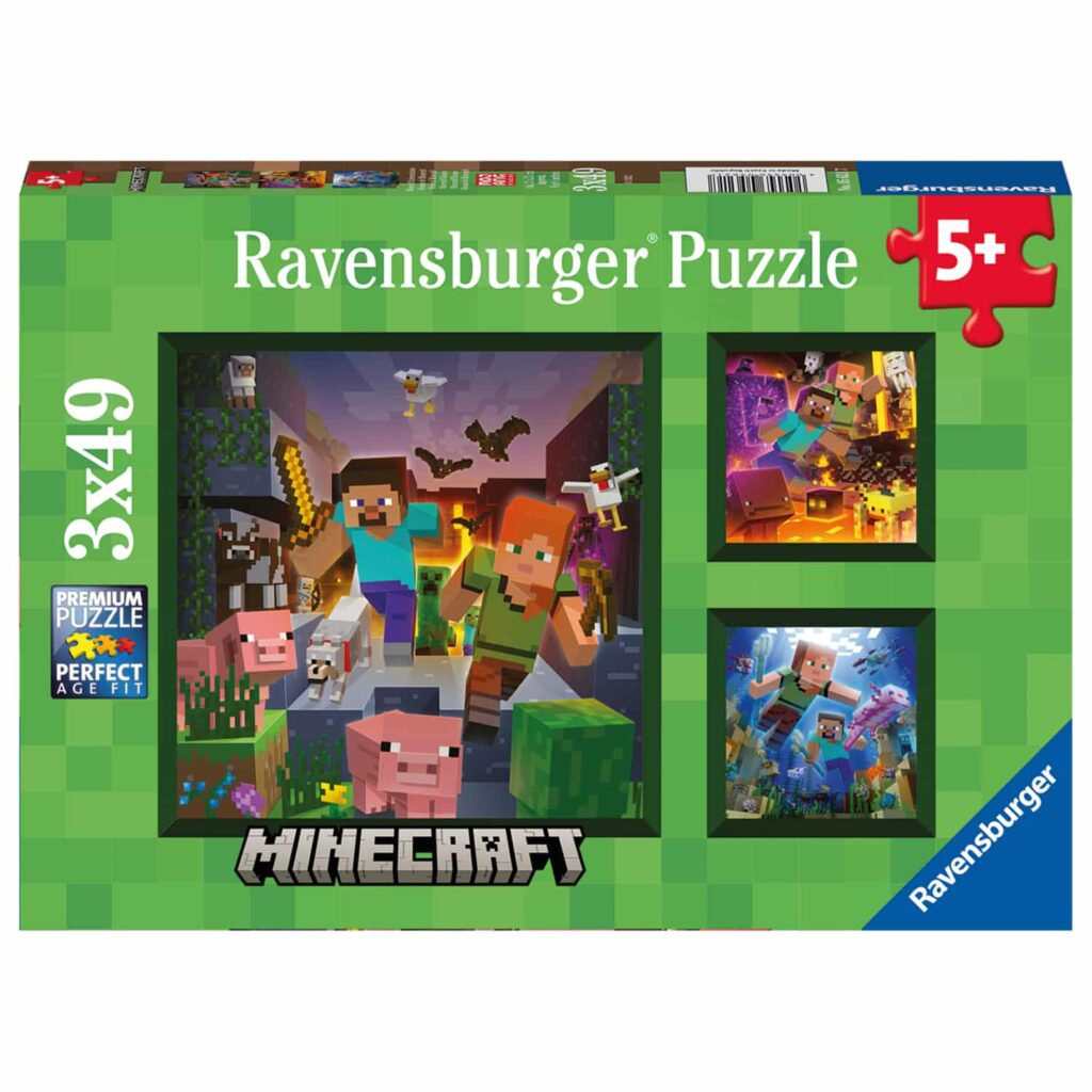 Ravensburger Børnepuslespil – Minecraft 3×49 Brikker