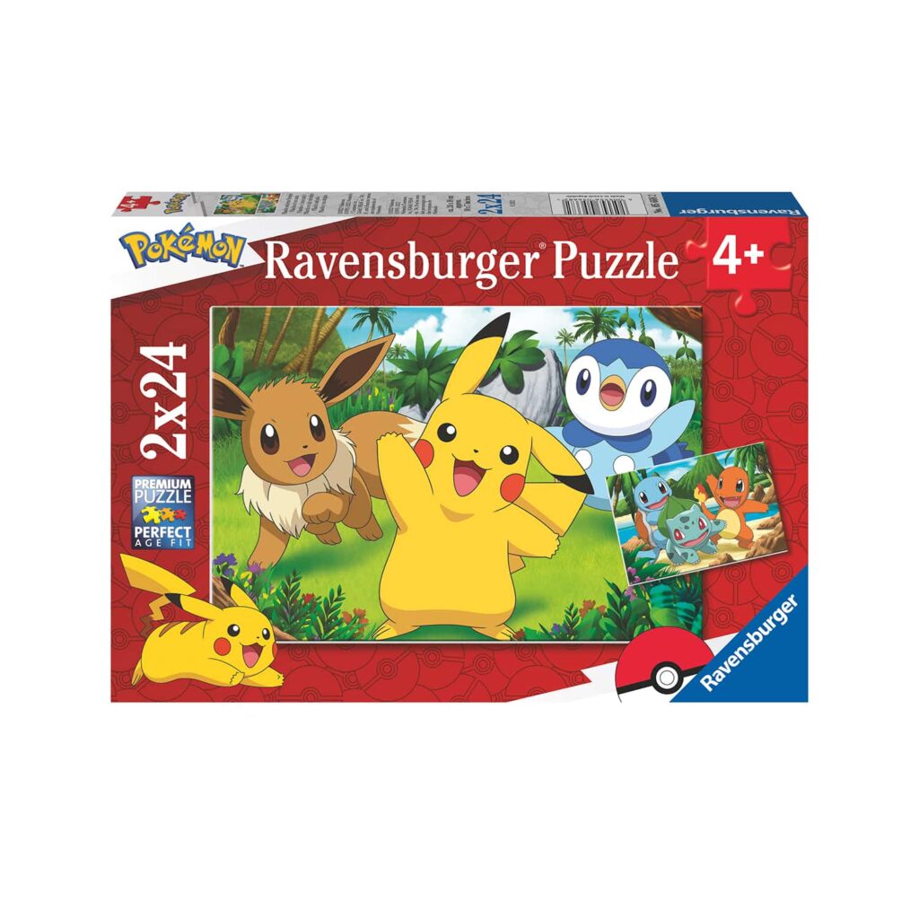 Ravensburger Børnepuslespil – Pokémon: Pikachu & Venner 2×24 brikker