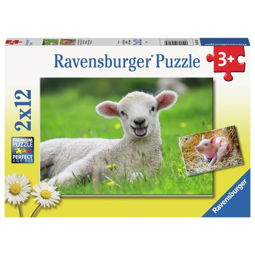 Ravensburger Børnepuslespil – Gårdsdyr 2×12 Brikker
