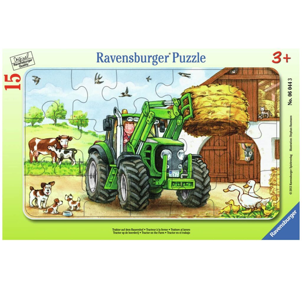 Ravensburger Børnepuslespil – Traktor på gården 15 Brikker