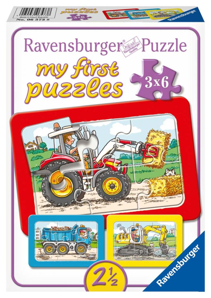 Ravensburger – Mit første Puslespil: Gravemaskine på arbejde 3×6 Brikker