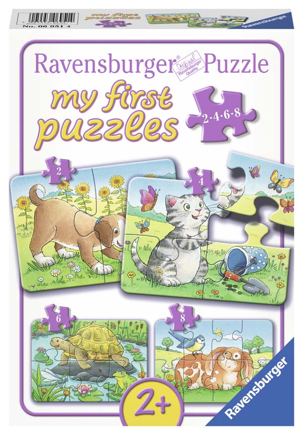 Ravensburger – Mit første Puslespil: Dyrevenner 2, 4, 6 & 8 Brikker