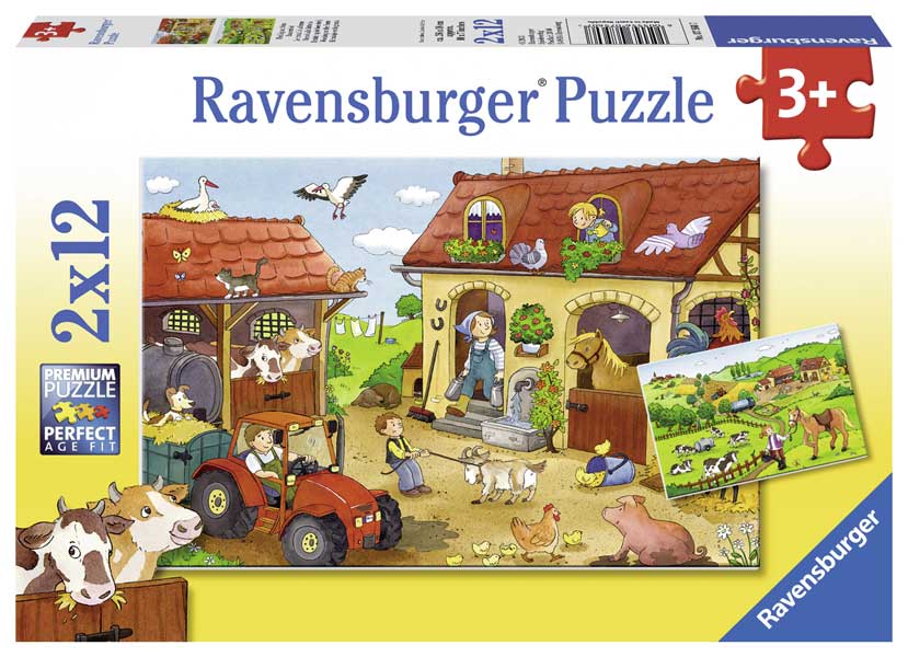 Ravensburger Børnepuslespil – Bondegårdsliv 2×12 Brikker