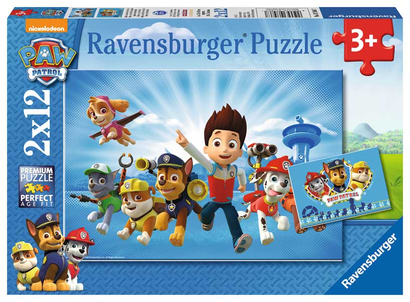 Ravensburger Børnepuslespil – Paw Patrol 2×12 Brikker