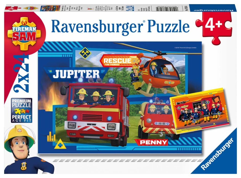 Ravensburger Børnepuslespil – Brandmand Sam: Til undsætning 2×24 brikker