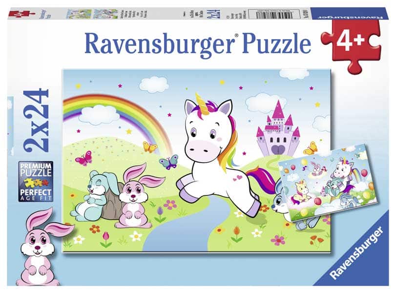 Ravensburger Børnepuslespil – Enhjørninger 2×24 Brikker