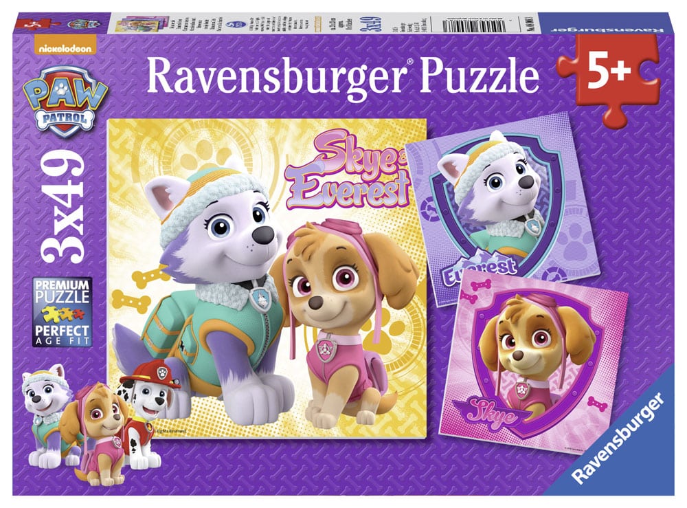 Ravensburger Børnepuslespil – Paw Patrol: Glamourøse piger 3×49 brikker