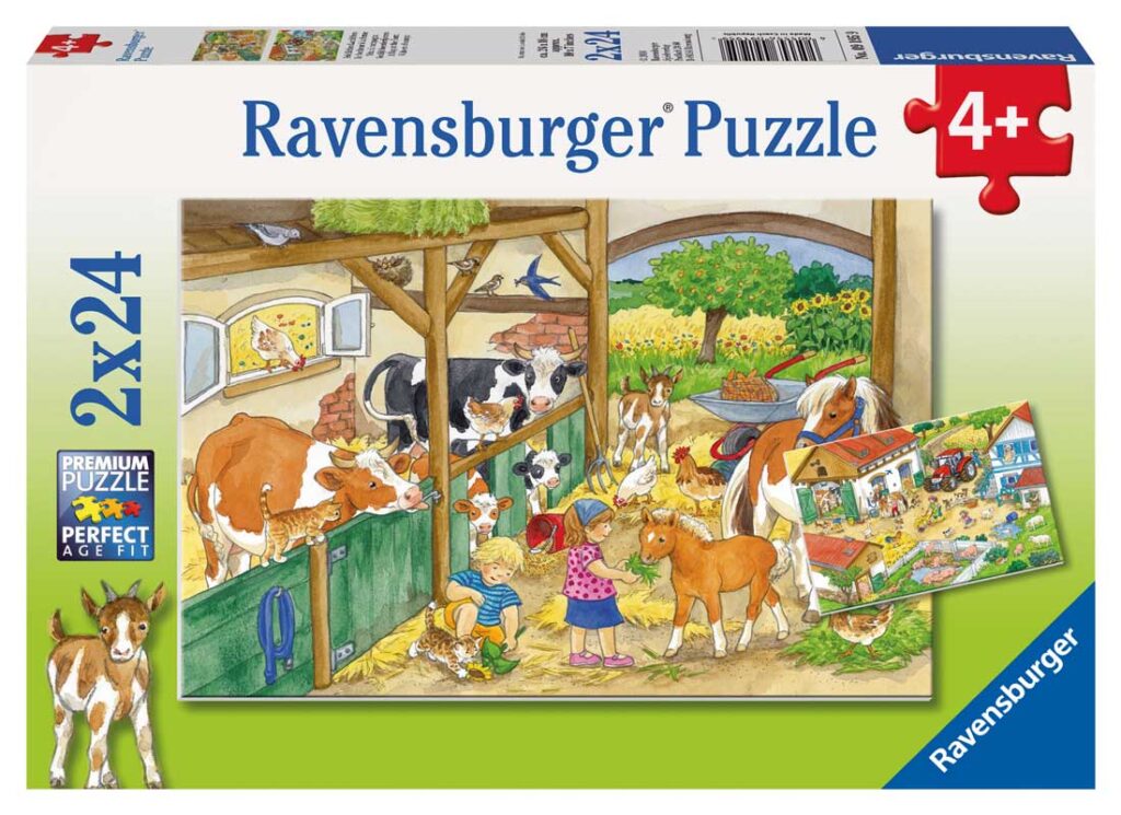 Ravensburger Børnepuslespil – På bondegården 2×24 brikker