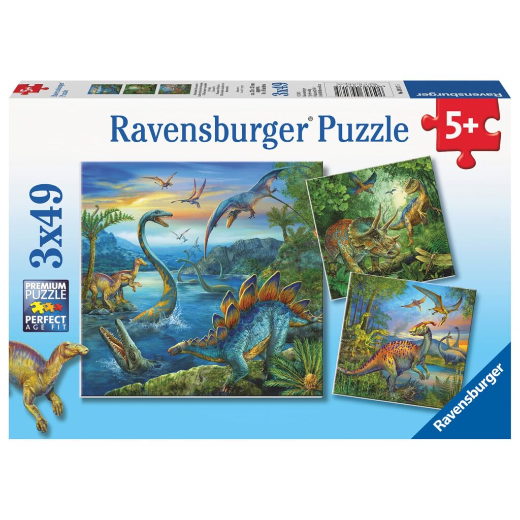 Ravensburger Børnepuslespil – Dinosaurer 3×49 brikker