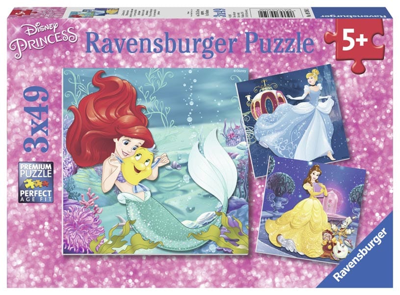 Ravensburger Børnepuslespil – Disney Prinsessers eventyr 3×49 brikker