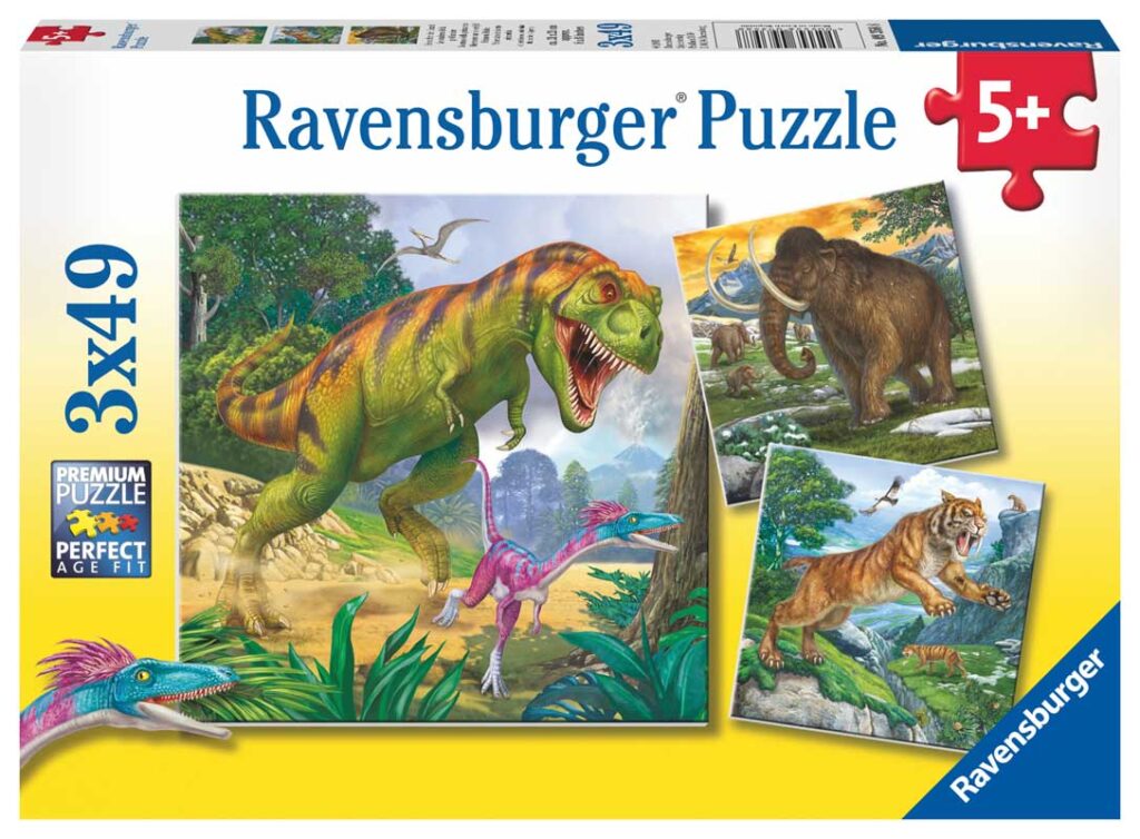 Ravensburger Børnepuslespil – Urtidens herskere 3×49 brikker
