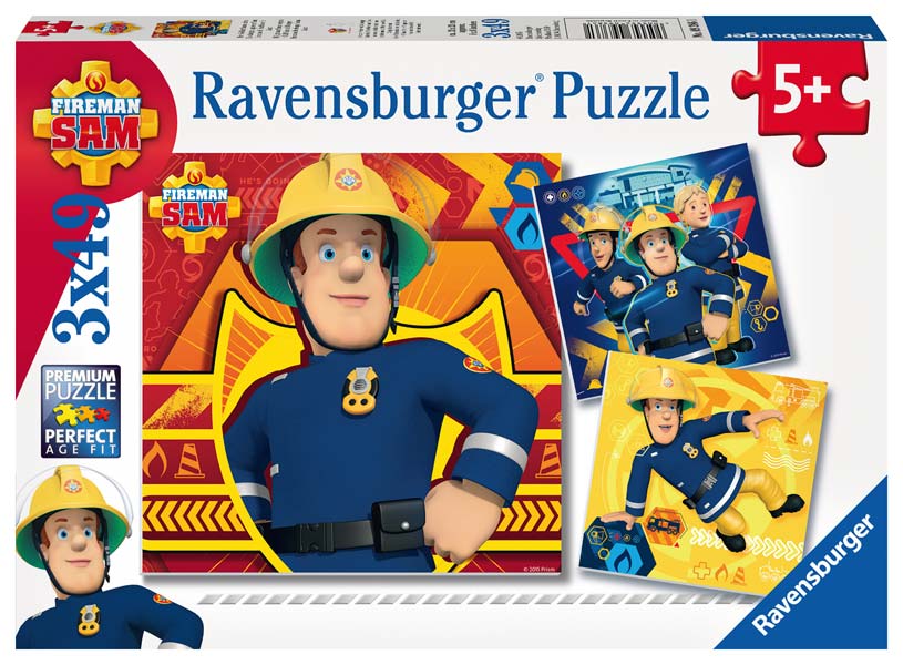 Ravensburger Børnepuslespil – Brandmand Sam 3×49 brikker