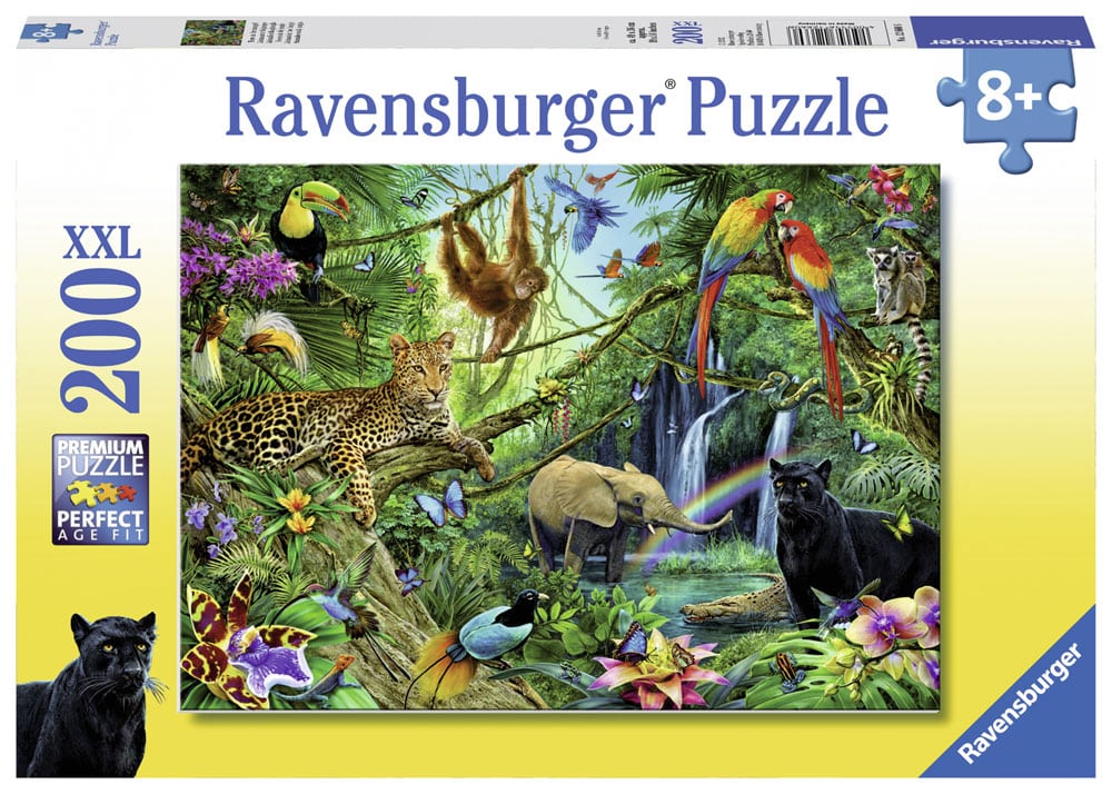 Ravensburger Puslespil – Dyr i junglen 200 brikker XXL
