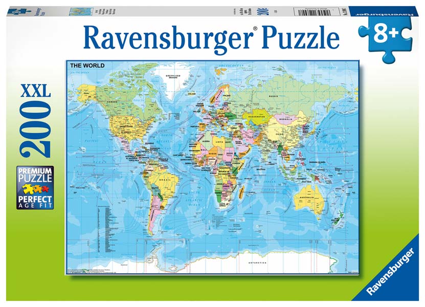 Ravensburger Puslespil – Verdensatlas 200 brikker XXL