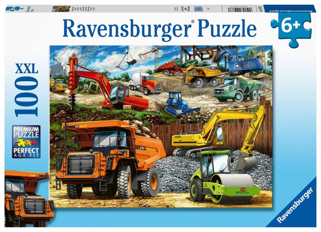 Ravensburger Puslespil – Byggemaskiner 100 brikker XXL
