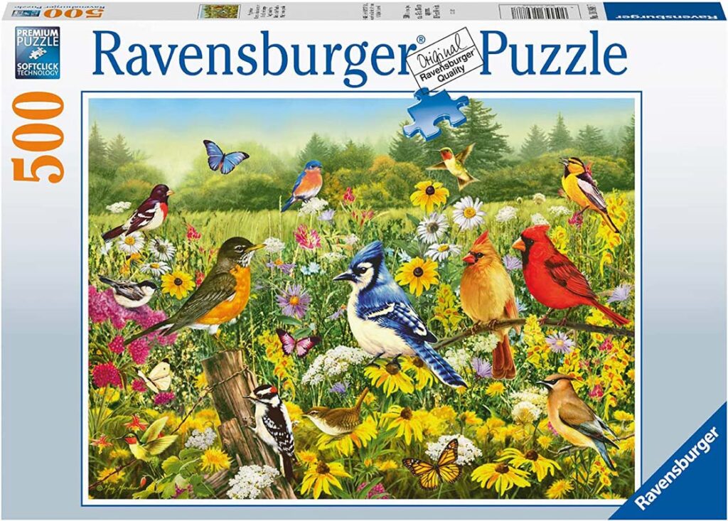 Ravensburger Puslespil – Fugle på engen 500 brikker