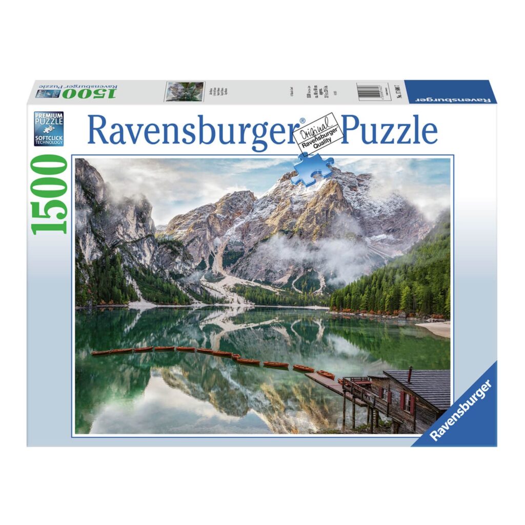 Ravensburger Puslespil – Lake Braies: Alpesø i Italien 1500 Brikker