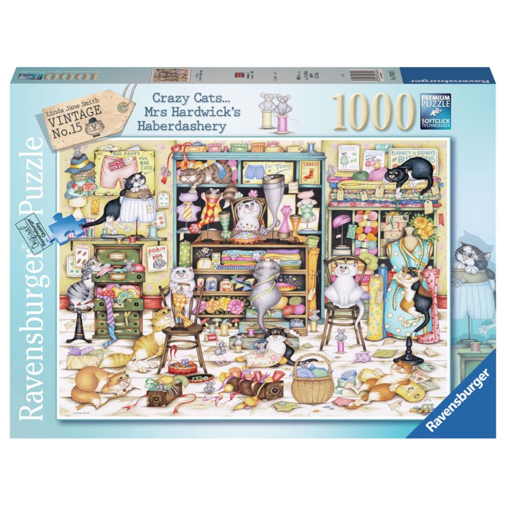 Ravensburger Puslespil – Crazy Cats: Sytilbehør 1000 Brikker