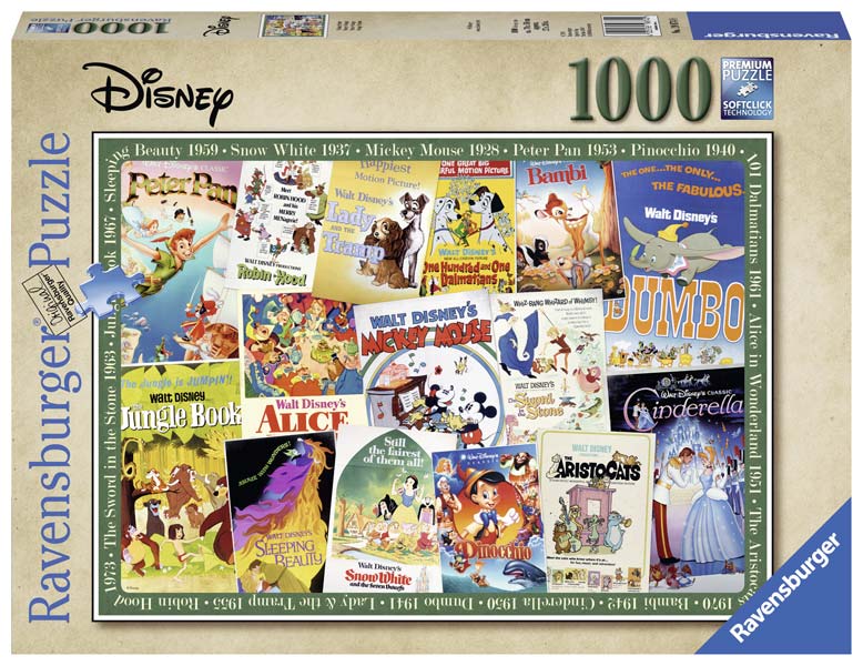 Ravensburger Puslespil – Disney Collage Vintage 1000 brikker