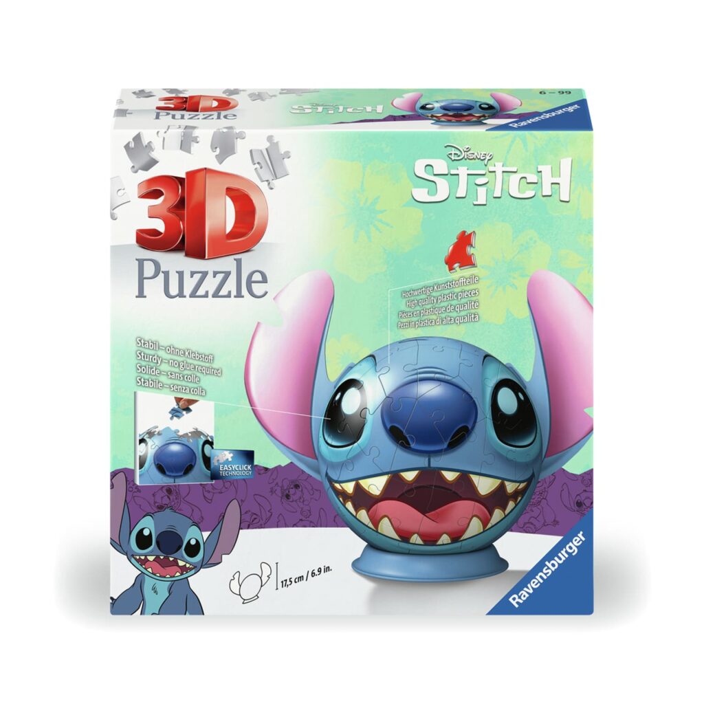 Ravensburger 3D Puslespil – Disney: Stitch med ører 72 Brikker