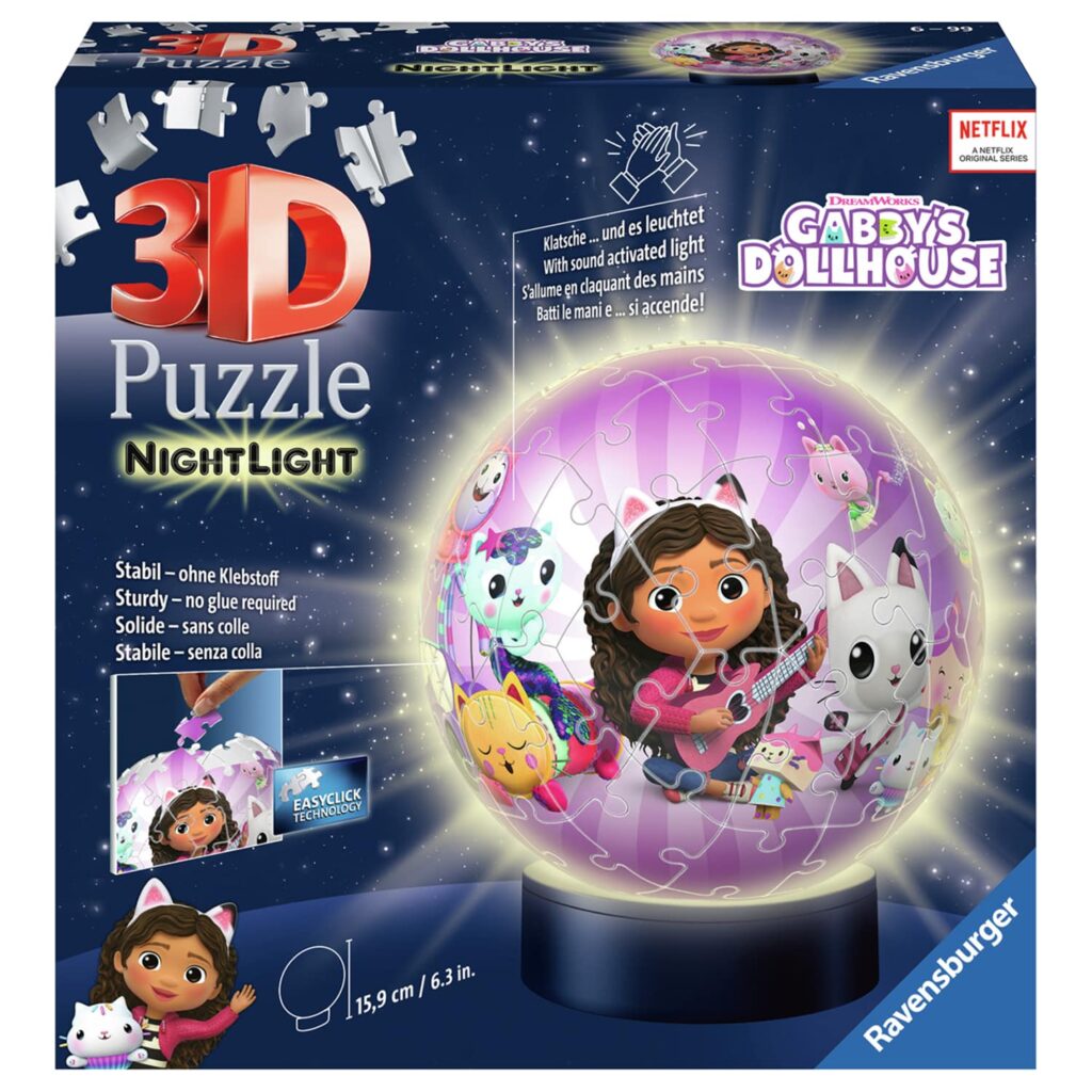 Ravensburger 3D Puslespil – Gabbys Dukkehus med lys 72 Brikker
