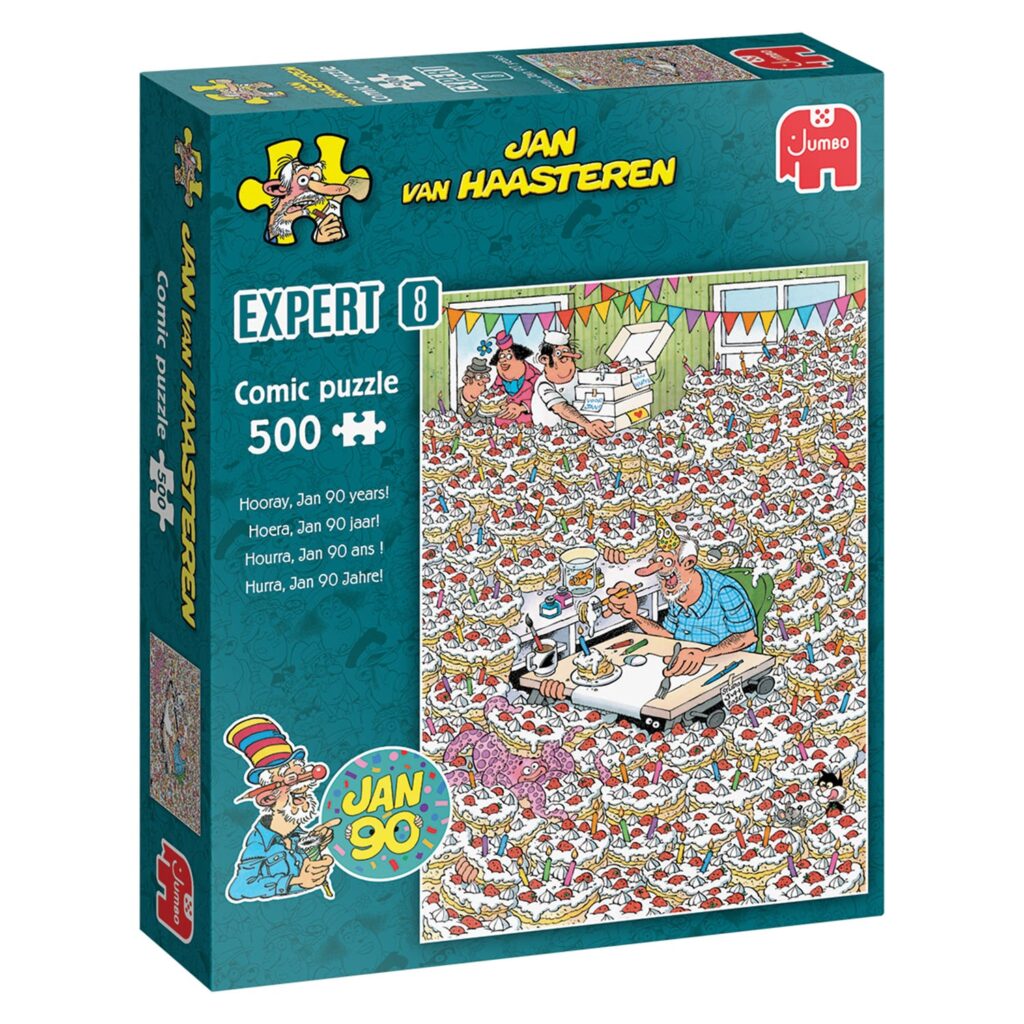 Jan van Haasteren Puslespil – Expert 8: Hurra, Jan 90 år! 500 brikker