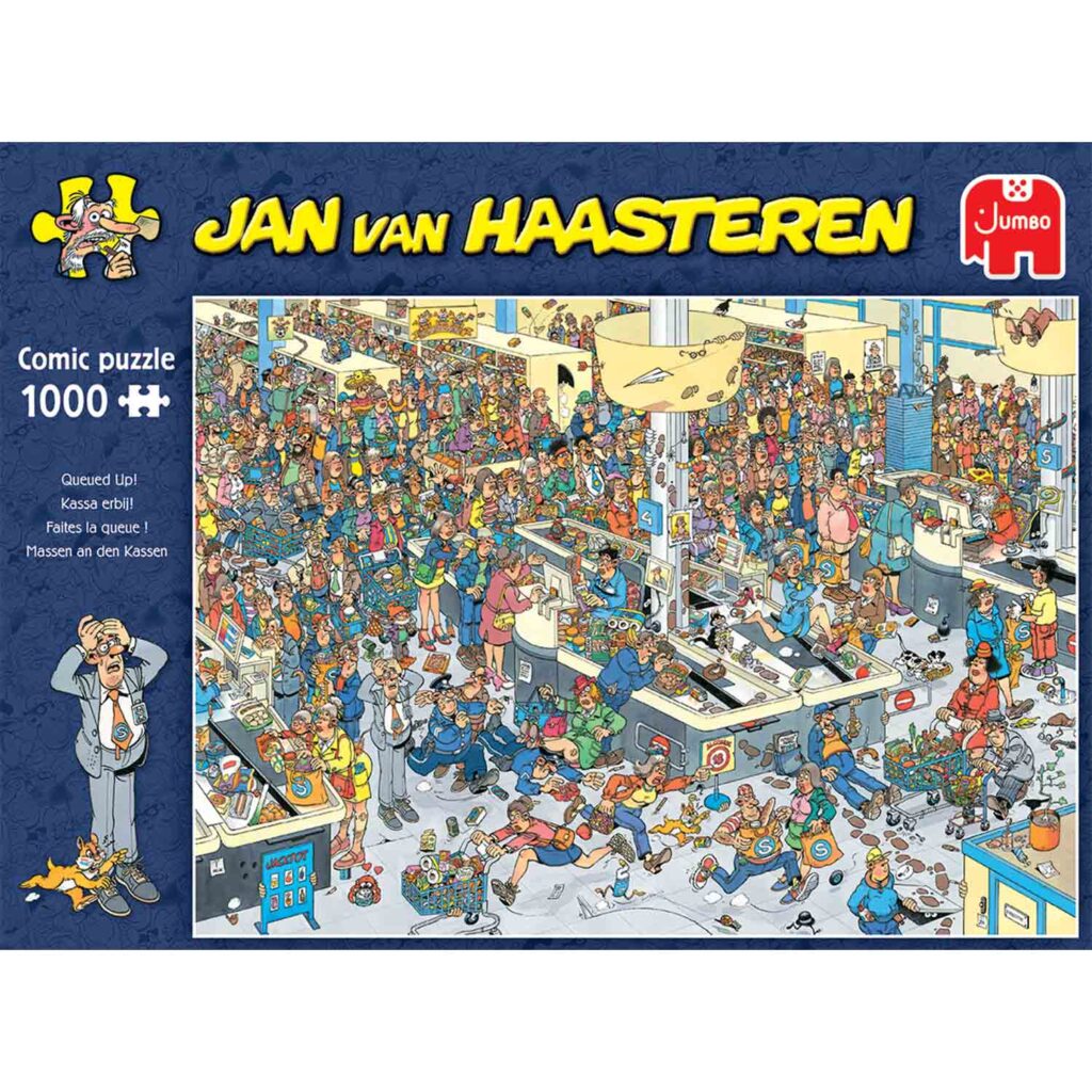 Jan Van Haasteren Puslespil – I Kø! 1000 brikker