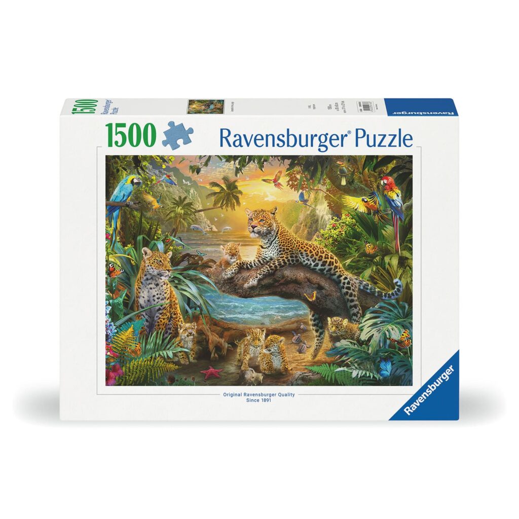 Ravensburger Puslespil – Leopardfamilie i junglen 1500 brikker