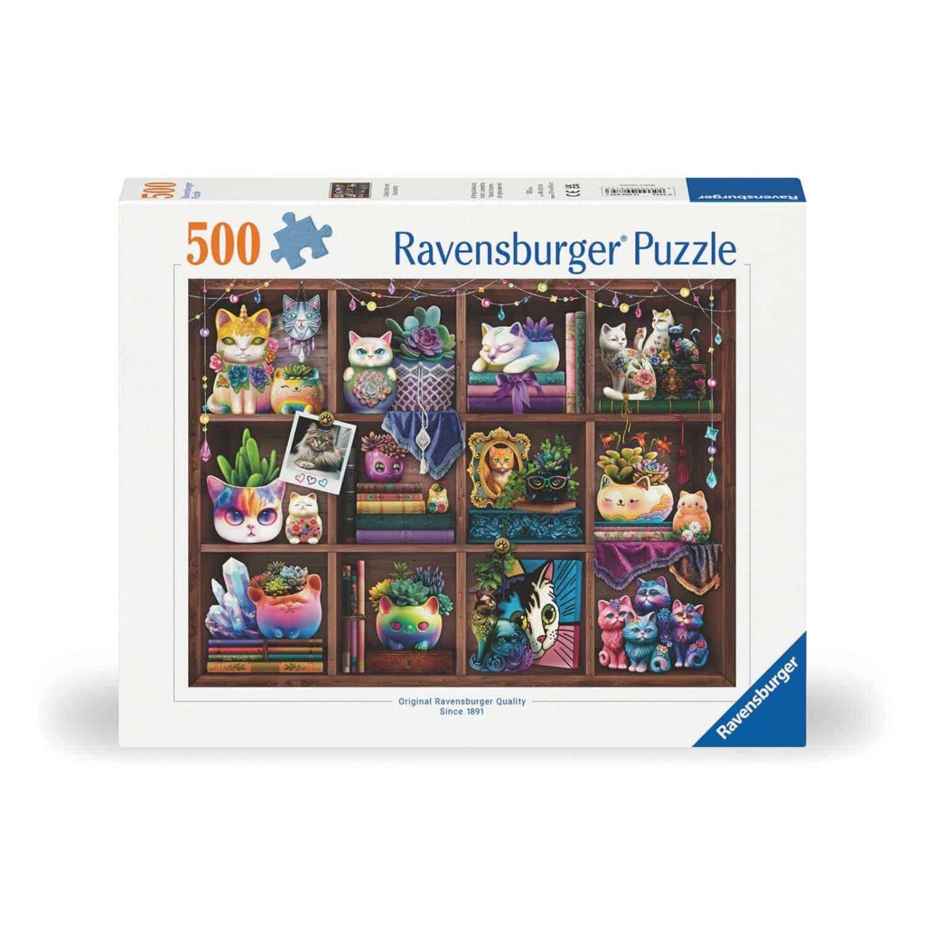 Ravensburger Puslespil – Charmerende Katte & Sukkulenter 500 brikker