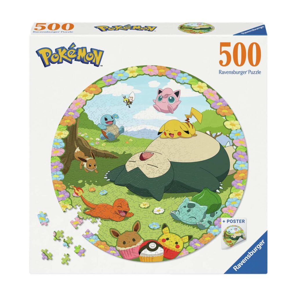 Ravensburger Rundt puslespil – Pokémon + Plakat 500 Brikker