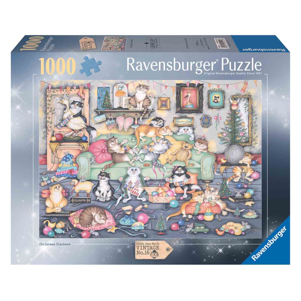 Ravensburger Puslespil – Crazy Cats: Julekager 1000 brikker