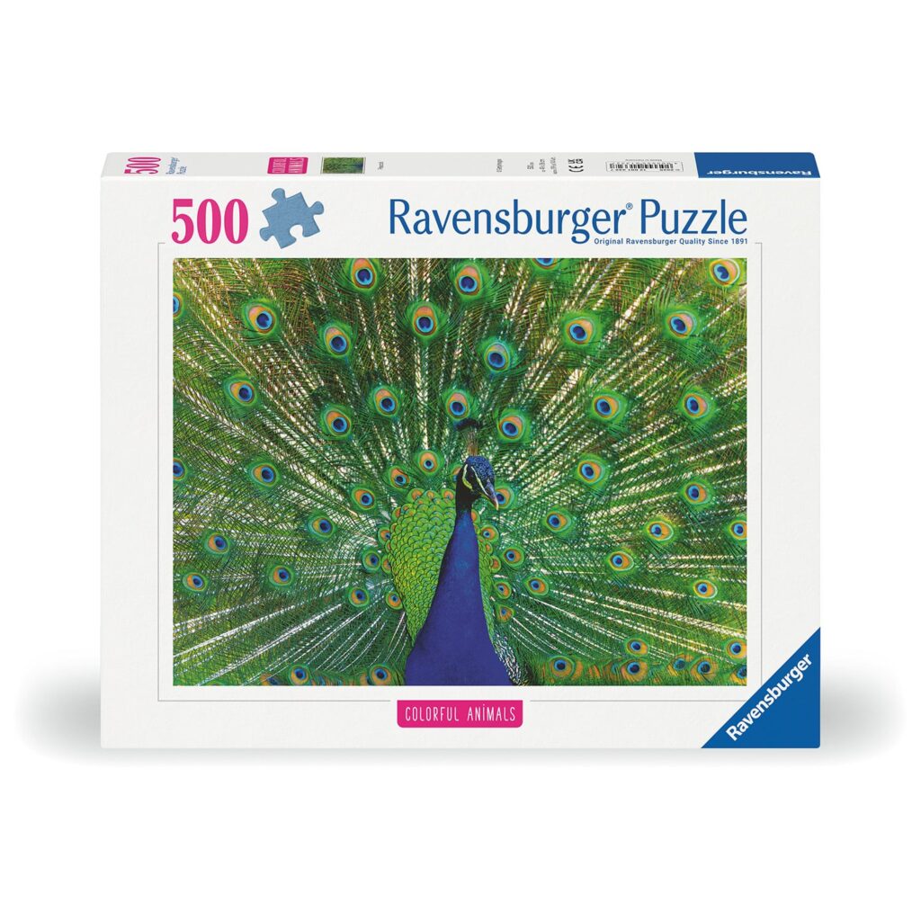 Ravensburger Puslespil – Påfugl 500 brikker