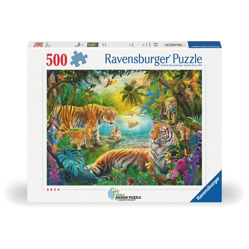 Ravensburger Puslespil – Tigerfamiliens oase 500 brikker