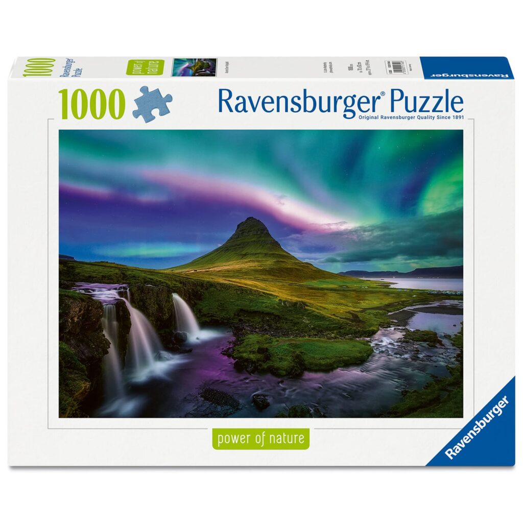 Ravensburger Puslespil – Aurora over Kirkjufell, Island 1000 brikker