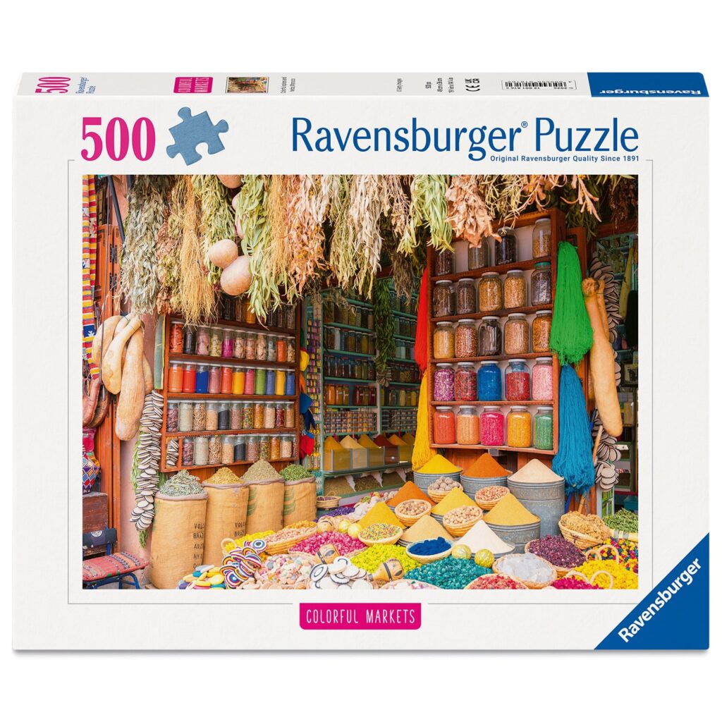 Puslespil – Farverige krydderier, Marokko 500 brikker