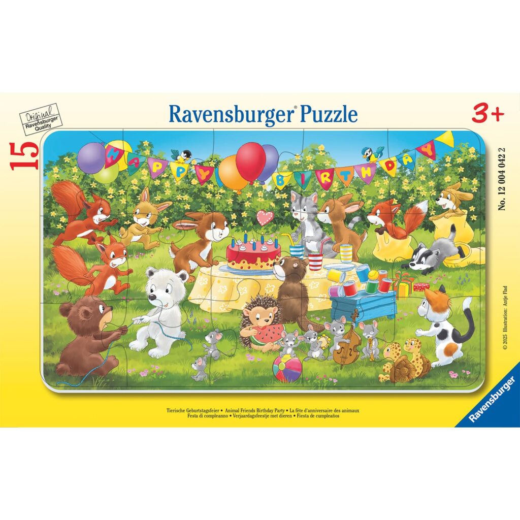 Ravensburger Børnepuslespil – Dyrefest 15 brikker