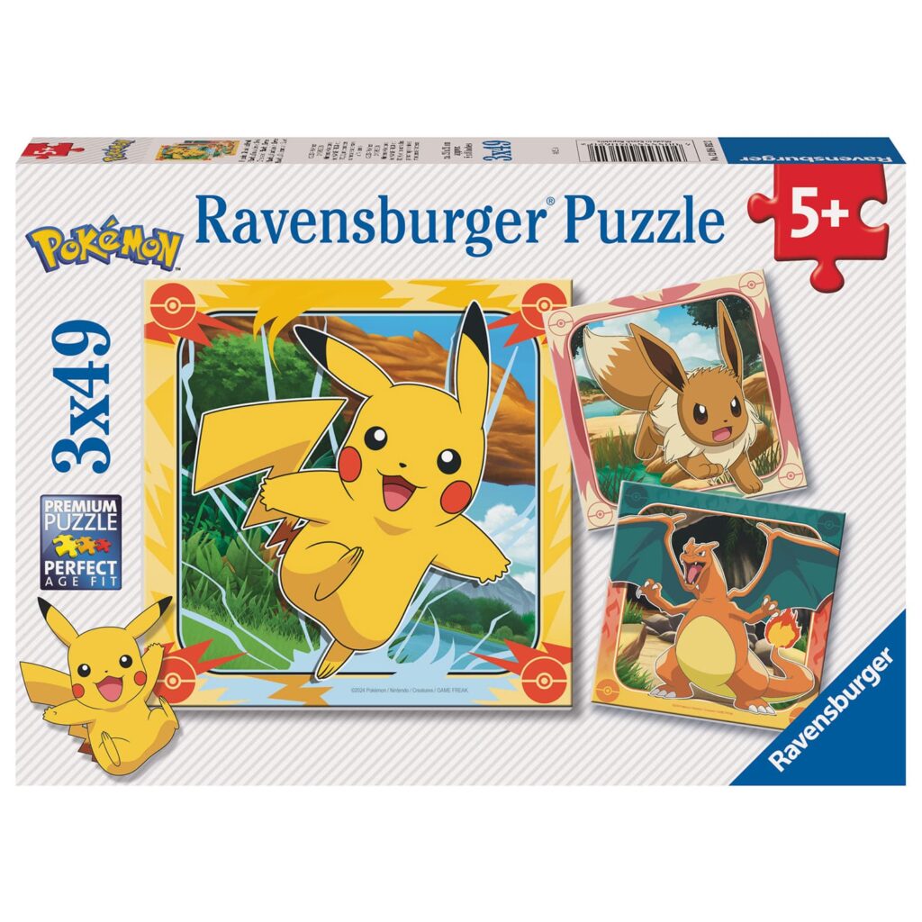 Ravensburger Børnepuslespil – Pokémon 3×49 brikker