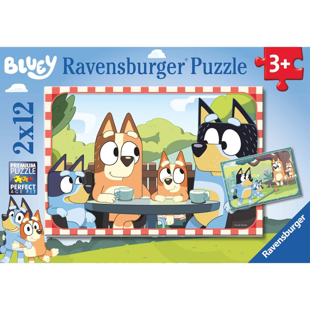 Ravensburger Børnepuslespil – Bluey & venner 2×12 brikker