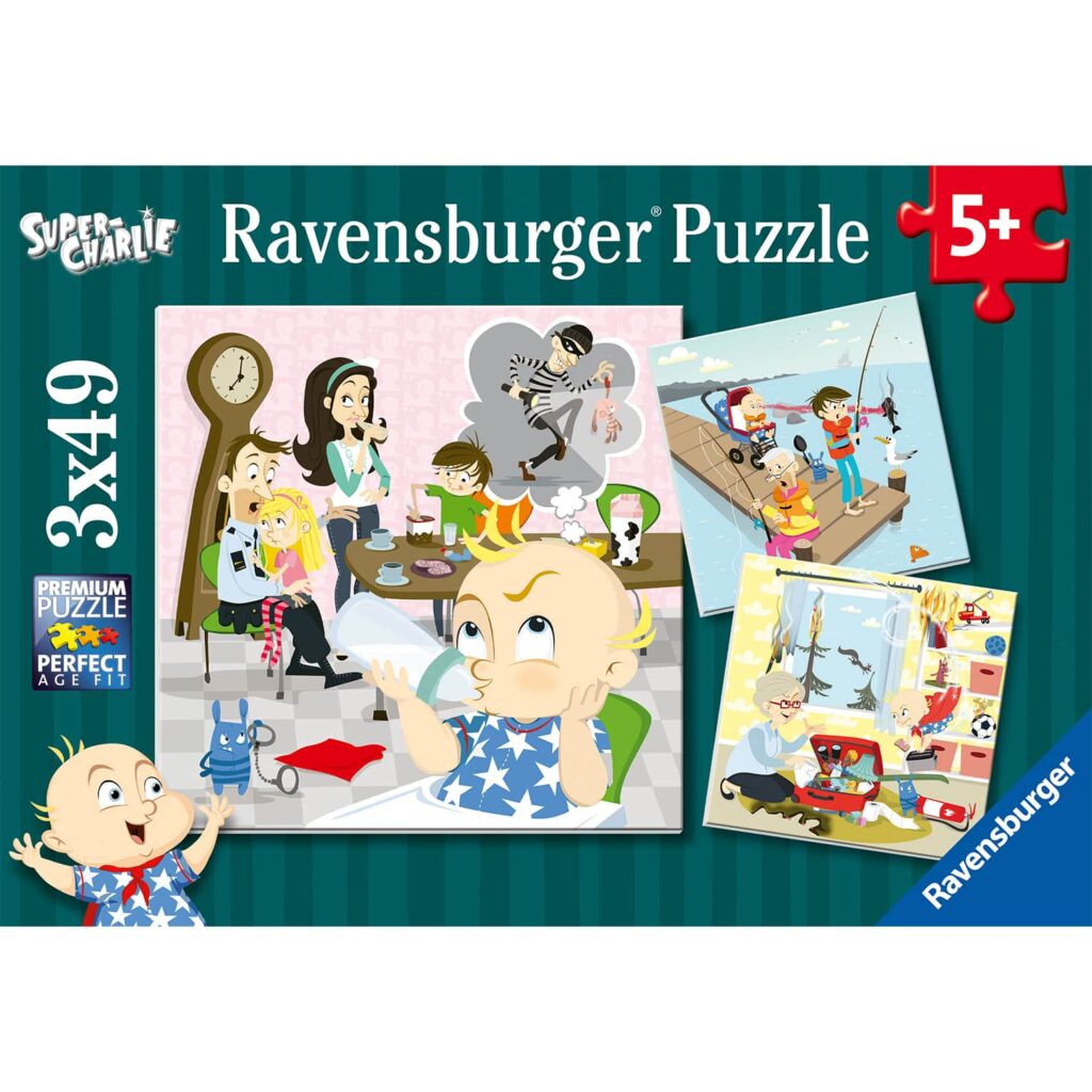 Ravensburger Børnepuslespil – Super Charlie 3×49 brikker