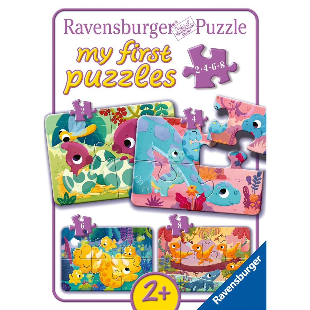 Ravensburger Mit Første Puslespil – Søde dinosaurer 2/4/6/8 brikker