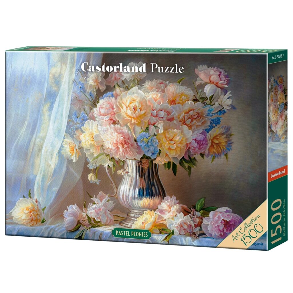 Castorland Puslespil – Art Collection: Pastelfarvede pæoner 1500 brikker