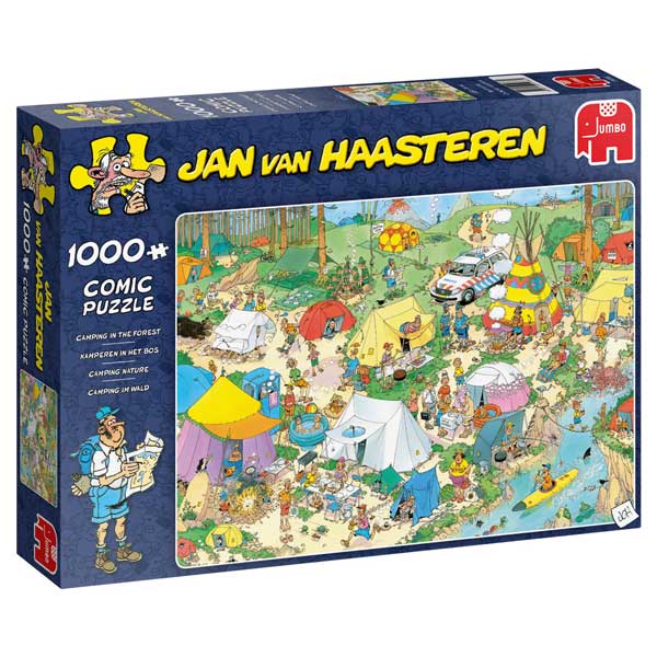 Jan Van Haasteren Puslespil – Camping i skoven 1000 Brikker
