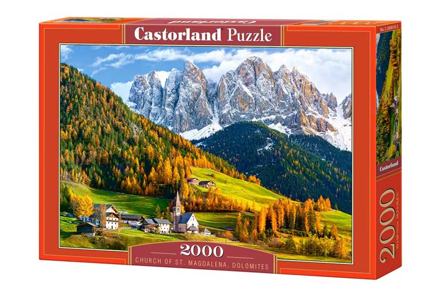 Castorland Puslespil – St. Magdalena-kirken i Dolomerne, Italien 2000 Brikker