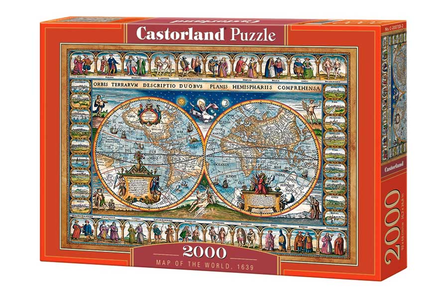 Castorland Puslespil – Verdenskortet År 1639, 2000 Brikker