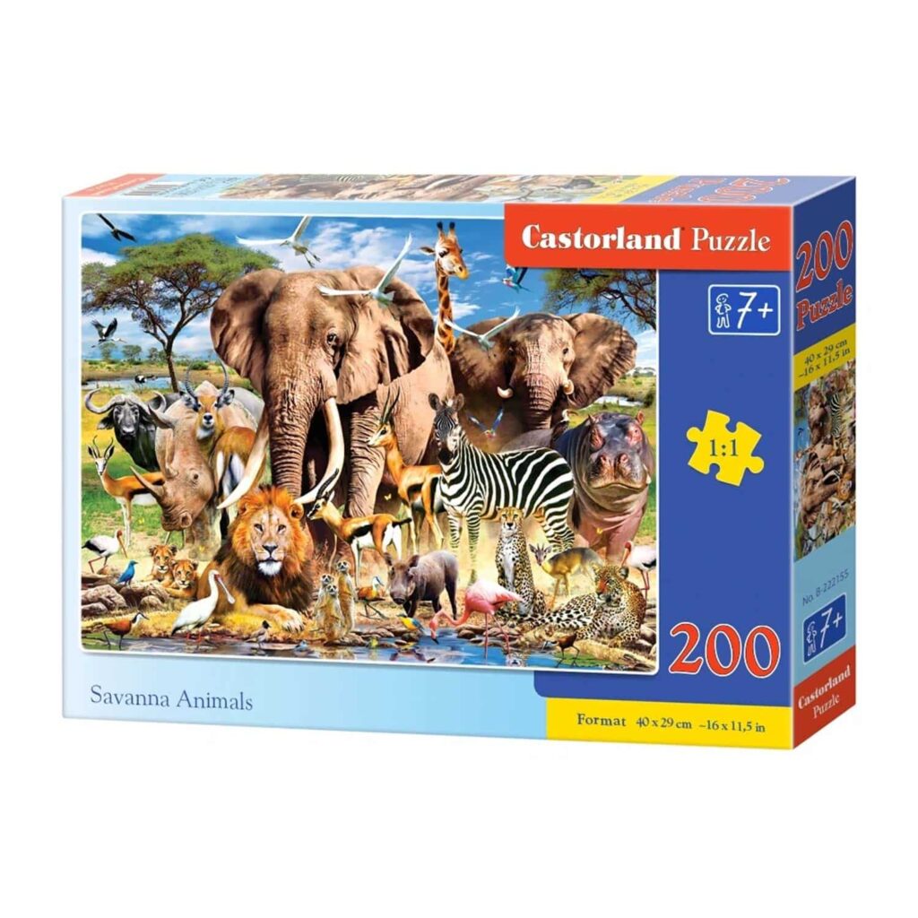 Castorland Puslespil – Savannens dyr 200 brikker