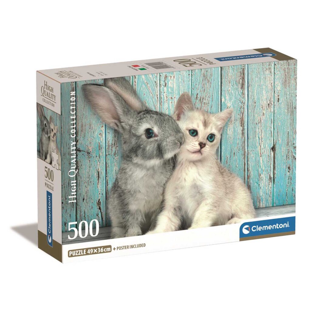 Clementoni Puslespil – Kaninen & Katten 500 brikker