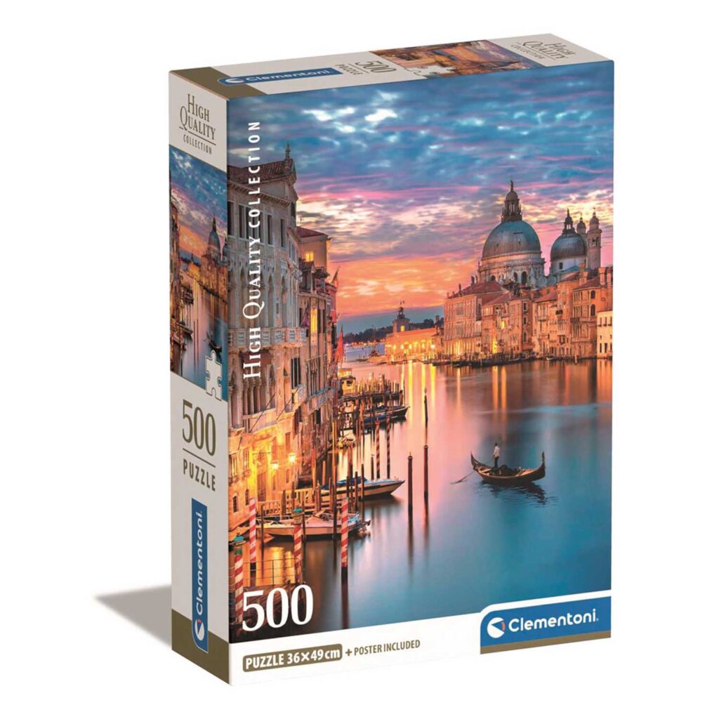 Clementoni Puslespil – Oplyste Venedig, Italien 500 brikker