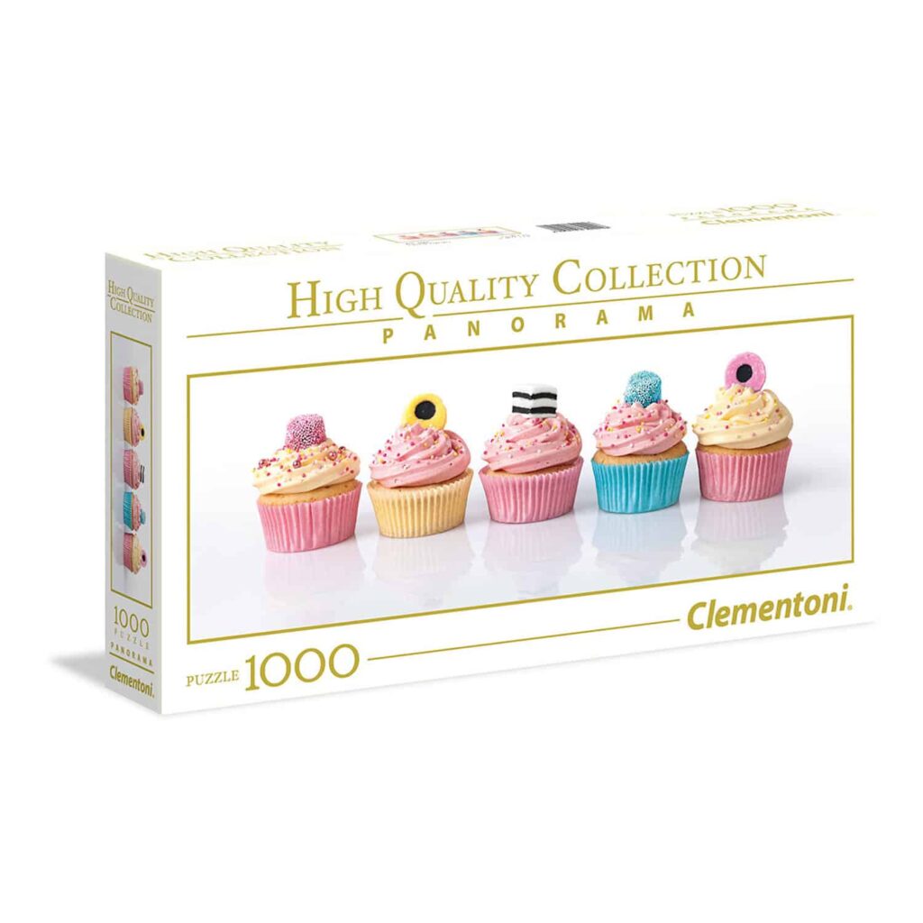 Clementoni Panoramapuslespil – Lakrids Cupcakes 1000 Brikker
