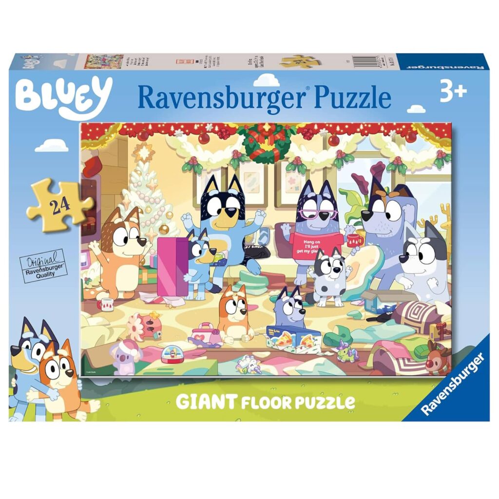 Ravensburger Gulvpuslespil – Bluey Juleaften 24 brikker
